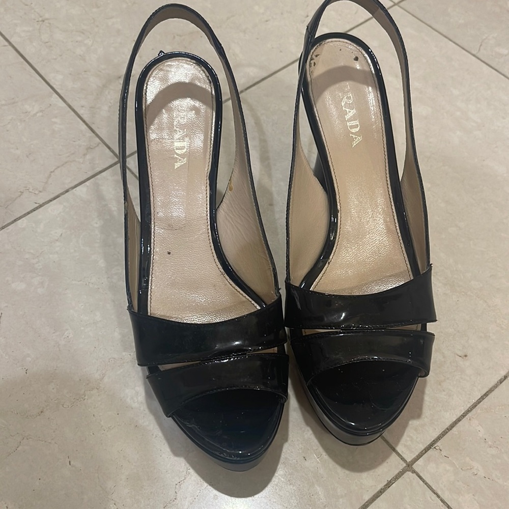 Prada platform sling back size 39